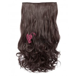 Extensie de par cu 5 Clips On delux dubla ondulata de 60 cm, Saten Inchis 5XL10